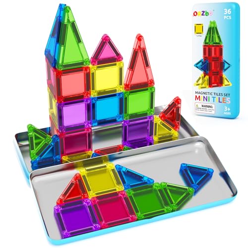 Image of Magnetic Tiles Mini Travel Toddler Set, Magnetic Blocks Building Kids Toys & Games, Montessori Preschool Classroom Must Haves Educational Learning Sensory Toys for 3+ Year Old Boys Girls Birthday Gift
