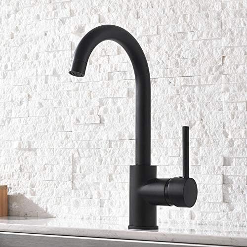 Robinet de cuisine mitigeur pivotant 360 en laiton et évier moderne nickel brossé