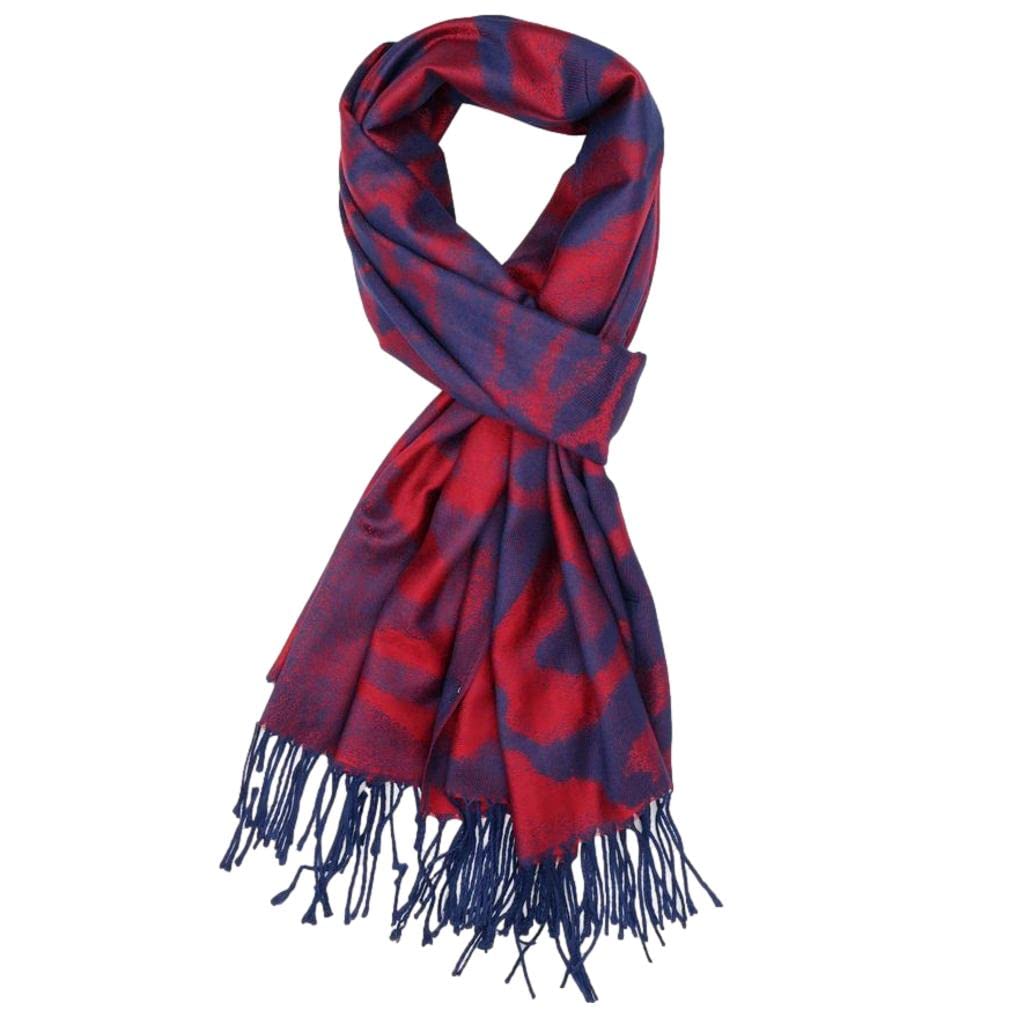 Purple Possum® Scarf Ladies Abstract Animal Print Pashmina Wrap Large Shawl Womens Oversized Scarf (Red/Blue)