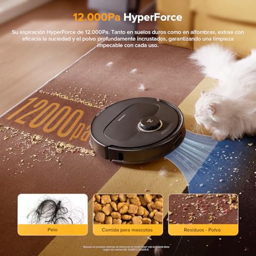 Miniatura 2 de roborock Qrevo S5V Robot Aspirador 12.000Pa de Succión, Negro | Doble Cepillo Anti Enredos, Evitación Inteligente de Obstáculos, Doble Mopa Giratoria Elevable, Auto Vaciado y Rellenado