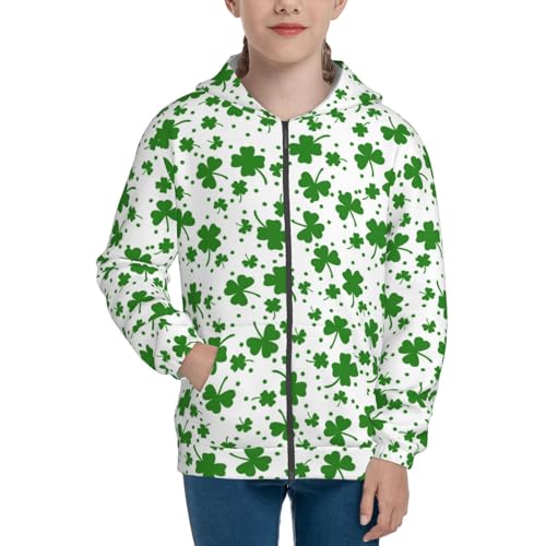St Patrick's Day4 Kid Hoodies Boys Zip Up Sweatshirts Girls Pullover with Pocket3