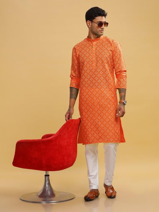 Image of BE ACTIVE Cotton Kurta for Men | Traditional and Classy Design | Indian Kurta | Full Sleeve Kurta