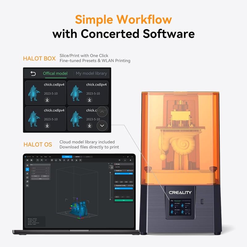 Image of 3IDEA CR Resin 3D Printer for Kids and Beginners, HALOT R6 Fully Assembled, Upgraded Light Source with High-Precision Printing, LCD Monochrome Screen Simple Workflow 3D Resin Printers