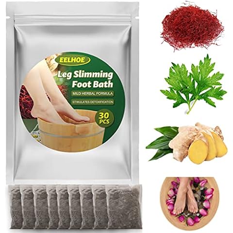 Lymphatic Drainage Ginger Foot Soak, Leg Slimming Foot Bath, Natural Mugwort Herb Foot Soak, Foot Reflexology Spa Relax Massage (30PCS) Cover