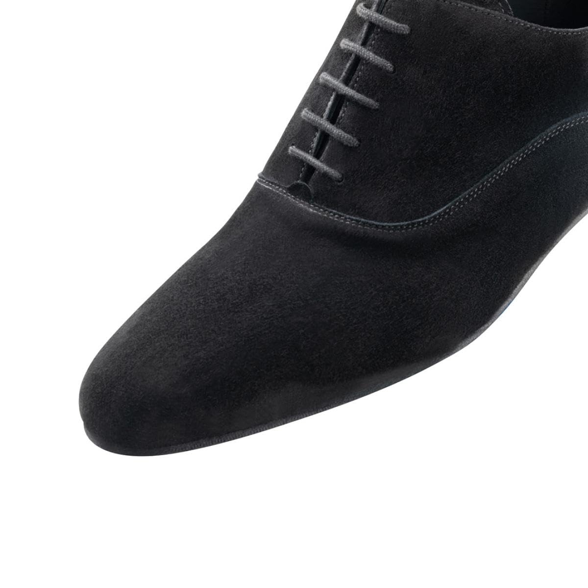 Werner Kern - męskie buty do tańca 28044 - skóra welurowa czarna - Super Flex Comfort, czarny - czarny - 44 EU