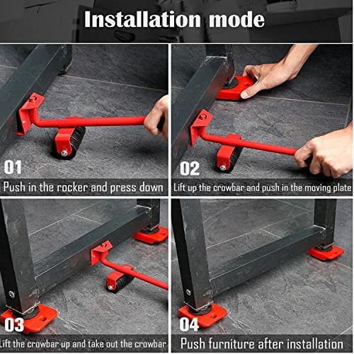 Image of Concepta Heavy Furniture Mover Lifter Shifting Tool Set, Furniture Move Roller Tools 360 Degree Rotatable Pads Furniture Moving Wheels Kit Redesign Your Living Space