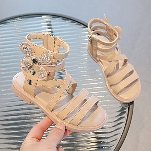 Kids Slides Girls' Sandals Summer Fashion Children's Rhinestone Roman Sandals Korean Edition Wee Squeak Boots4