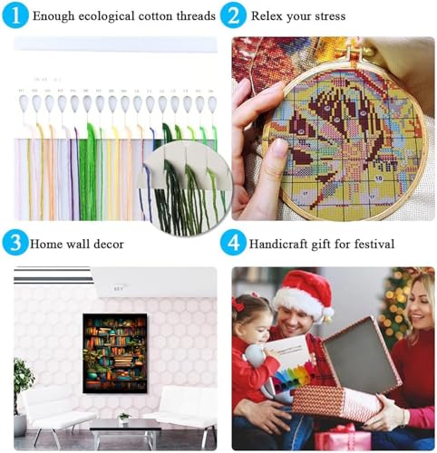 image for MjhRcll Crucifixion Stamped Cross Stitch Kits, Cross Stitch Ornament K