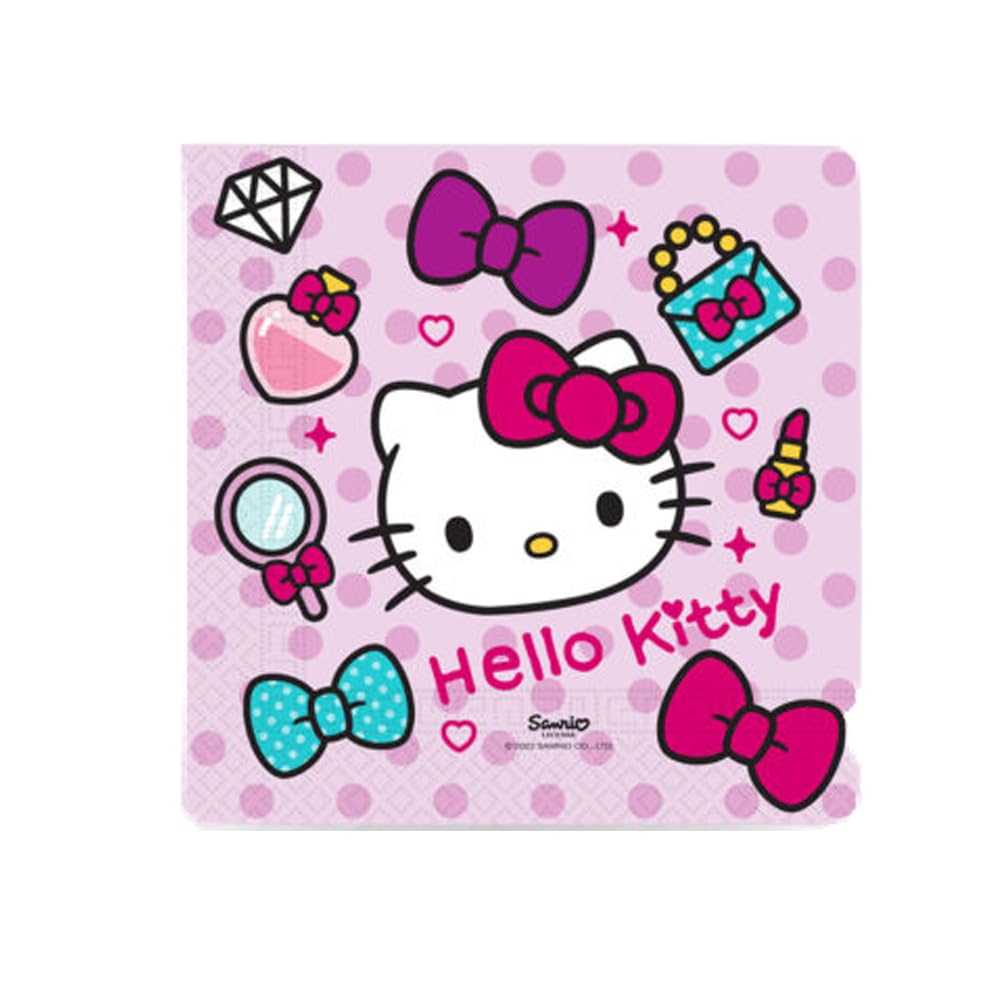 Procos Set per feste Hello Kitty – Fashion Stylish, 36 pezzi | Piatti di carta, bicchieri di carta, tovaglioli, per 8 bambini