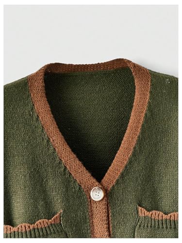 GORGLITTER Women's Chunky Oversized Button Up Cute Cardigan Embroideried Fall Trendy 2025 Sweaters Cottage Core Clothes4