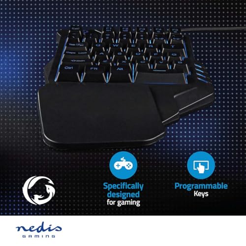 NEDIS Wired Gaming Keyboard - USB Type-A - Folientasten - RGB - Einhändig - Universal - Stromversorgung über USB - Netzkabellänge: 1.60 m - Gaming