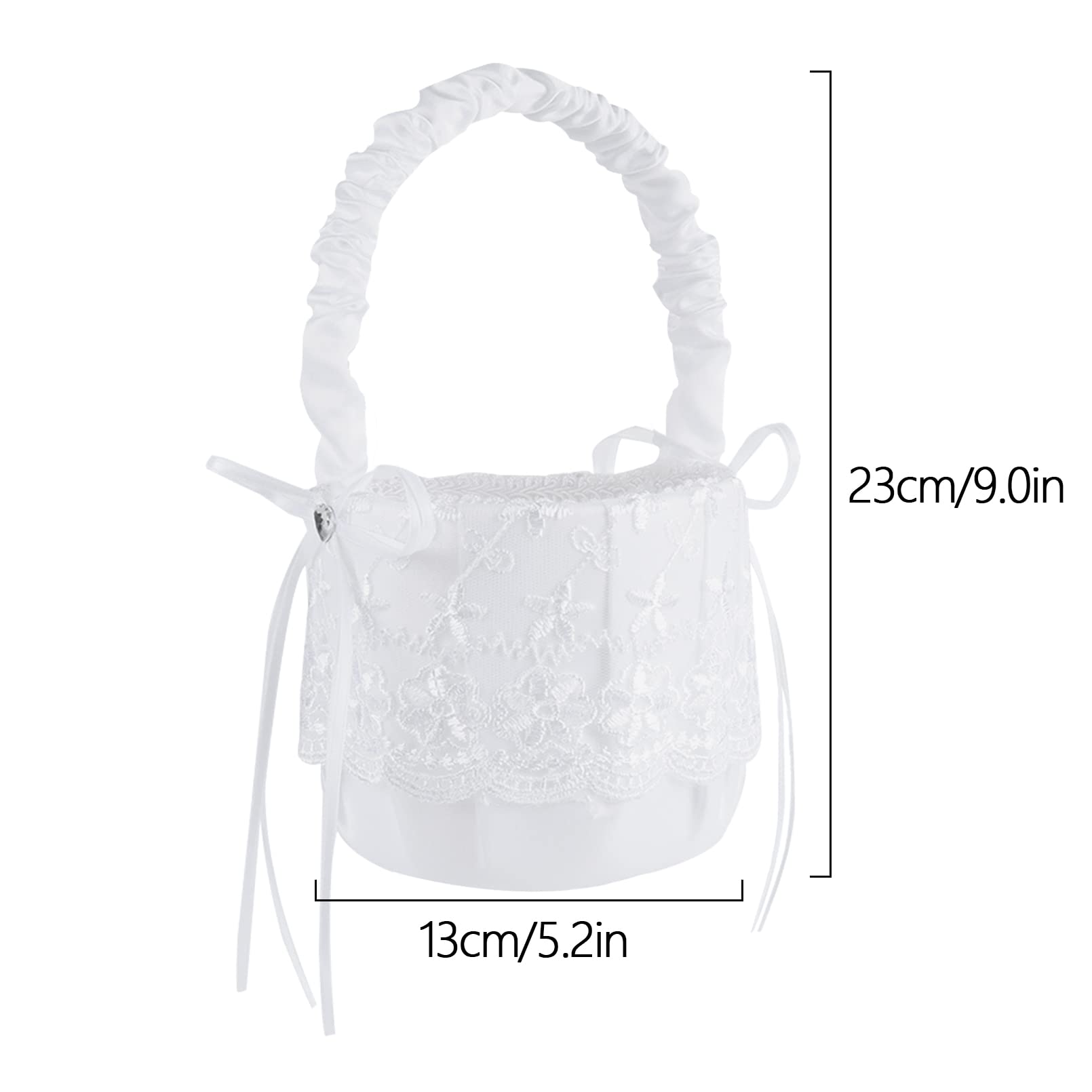 2 Stück Blumenmädchen Korb mit Henkel Blumenkorb Hochzeit Weiß