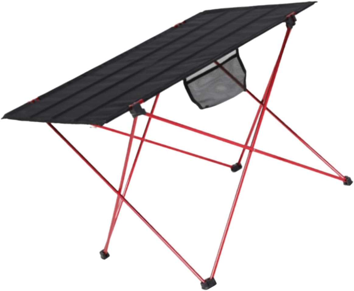TEHAUX Portable Outdoor Folding Table and Camp Table Lightweight Aluminum Alloy for Camping Picnic Travel and Car Use Medium Red