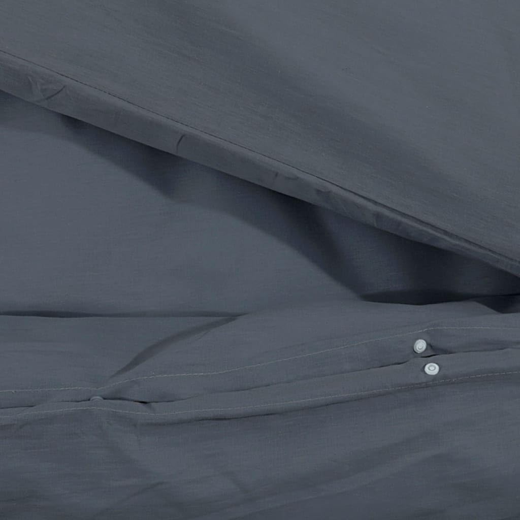 Generico Set Copripiumino Antracite 260x240 cm in Cotone,Biancheria,Lenzuola e Coperte,Copripiumini-136084