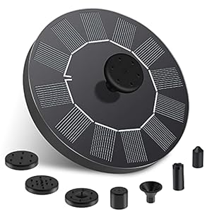 Eletorot Vijverfontein op zonne-energie, voor tuin, buiten, met 5 drijvende sproeiers, voor vogels, kleine vijvers, tuindecoratie