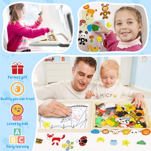 COOLJOY 100+ PCS Wooden Magnet...