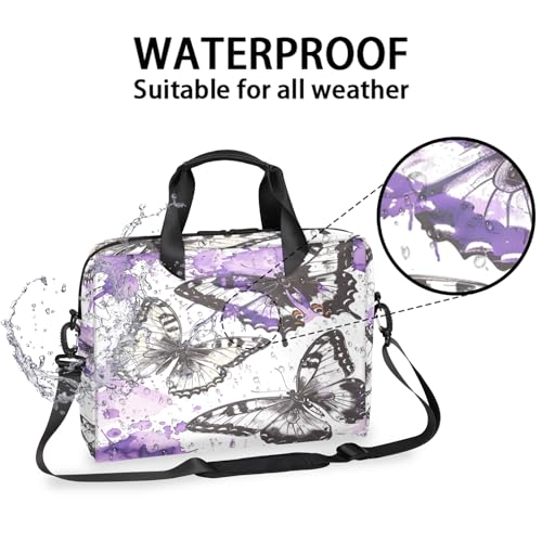 Bolsa para portátil 16 pulg mariposa morada resistente al agua miniatura 2