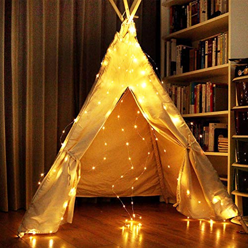 PXBNIUYA 220 LED Firefly Bunch Lights Watering Can Lights, Battery Operated Remote Control Timing Function 8 Modes Waterproof Copper Wire Waterfall Lights, Fairy Lights for Indoor Wedding Christmas - Thumbnail 3