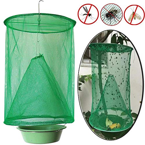 Preisvergleich Produktbild Ranch Fliegenfalle, Faltbare Fliegenfalle Flay Catcher,Wiederverwendbare Umweltfreundliche Fliegenfänger Käfigungiftig, Futterköder, Effektiver Outdoor Hängende Fliegenfalle Für Drinnen, Draußen