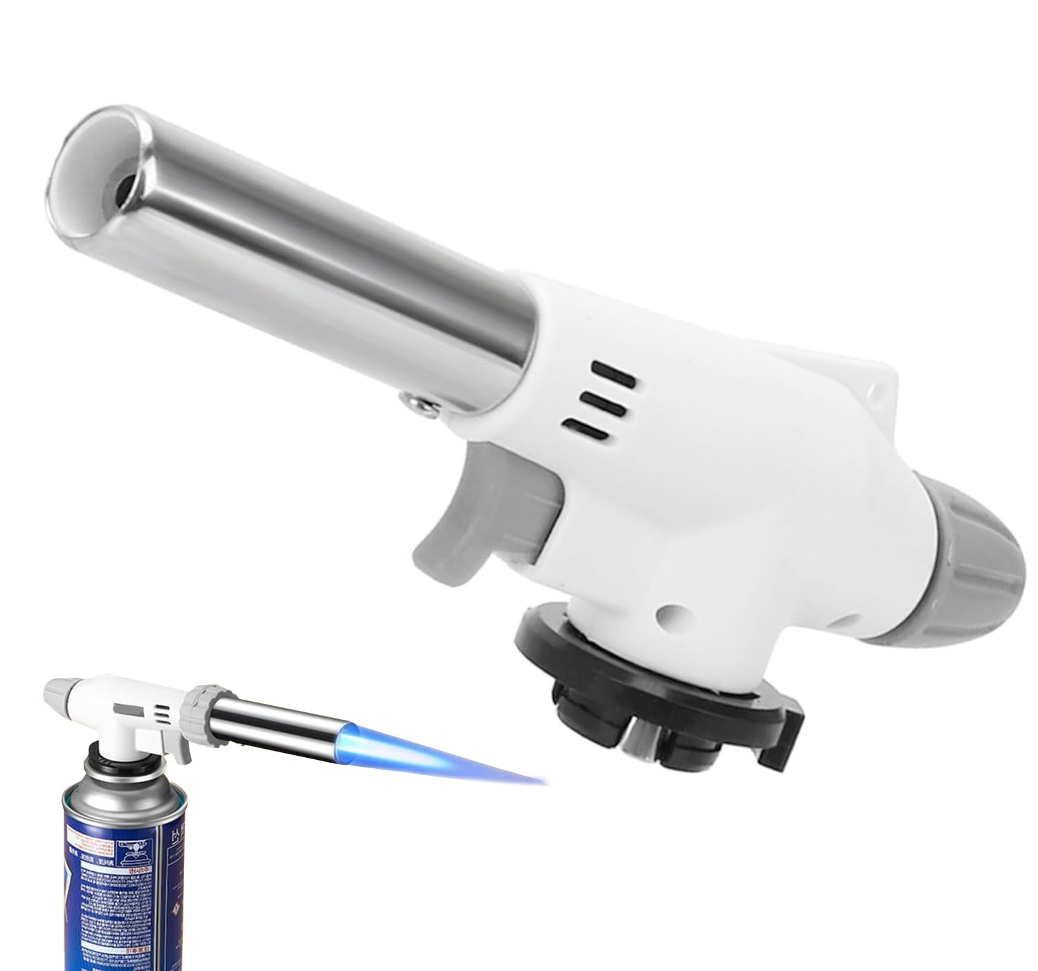 FiTspi Butane Torch Camping Welding Gas Torch Flame Gun Adjustable Flame Torch Lighter for Metal Welding, Baking Outdoor