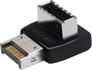 USB 3.2 Type-E 90 Degree Front Panel Socket, Vertical USB C Header Adapter Converter for Computer Motherboard PH74B