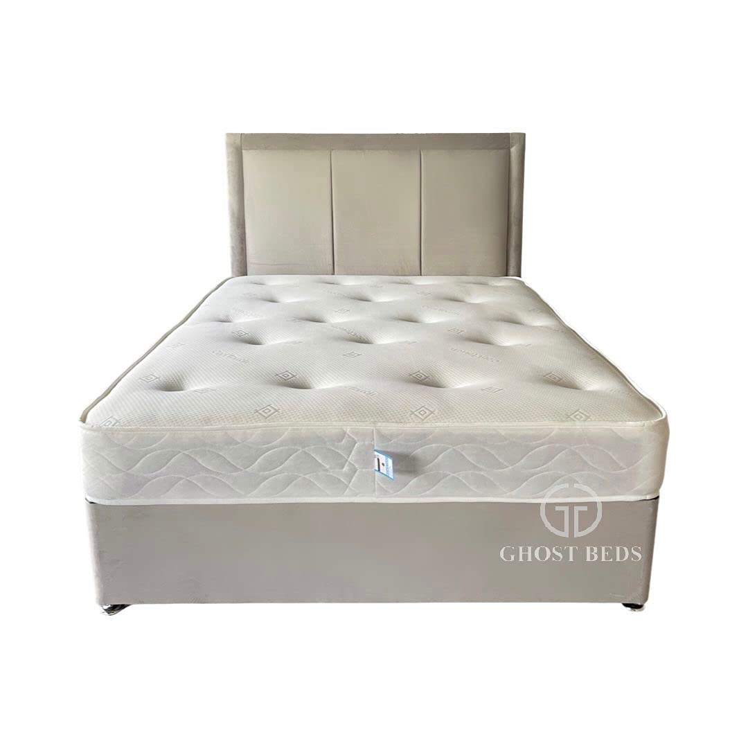 GHOST BEDSFlair Divan Bed Set + 10" Memory Mattress + 24" Matching Headboard (3FT SINGLE, NO DRAWERS)