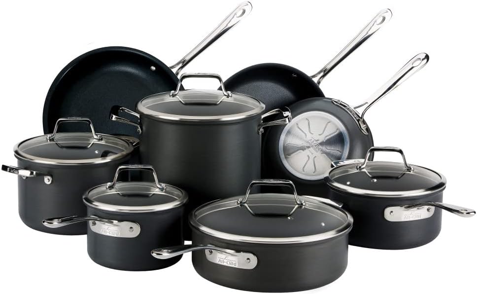 AllClad B1 Hard Anodized Nonstick Cookware Set 13 Piece