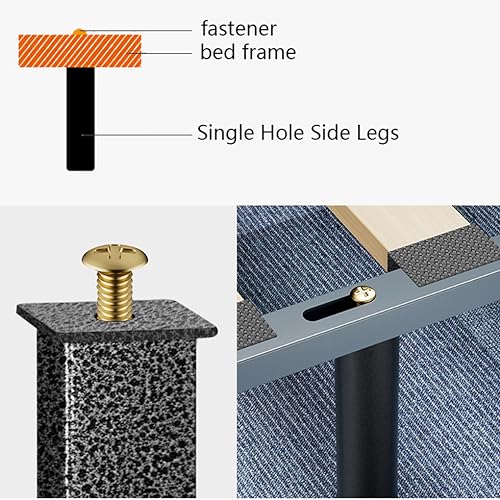 Patas de cama para marco de cama inestable, soportes de hierro con altura ajustable 5