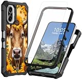 DIGTIALL for TCL K70 5G Phone Case,Sunflower Cow Head