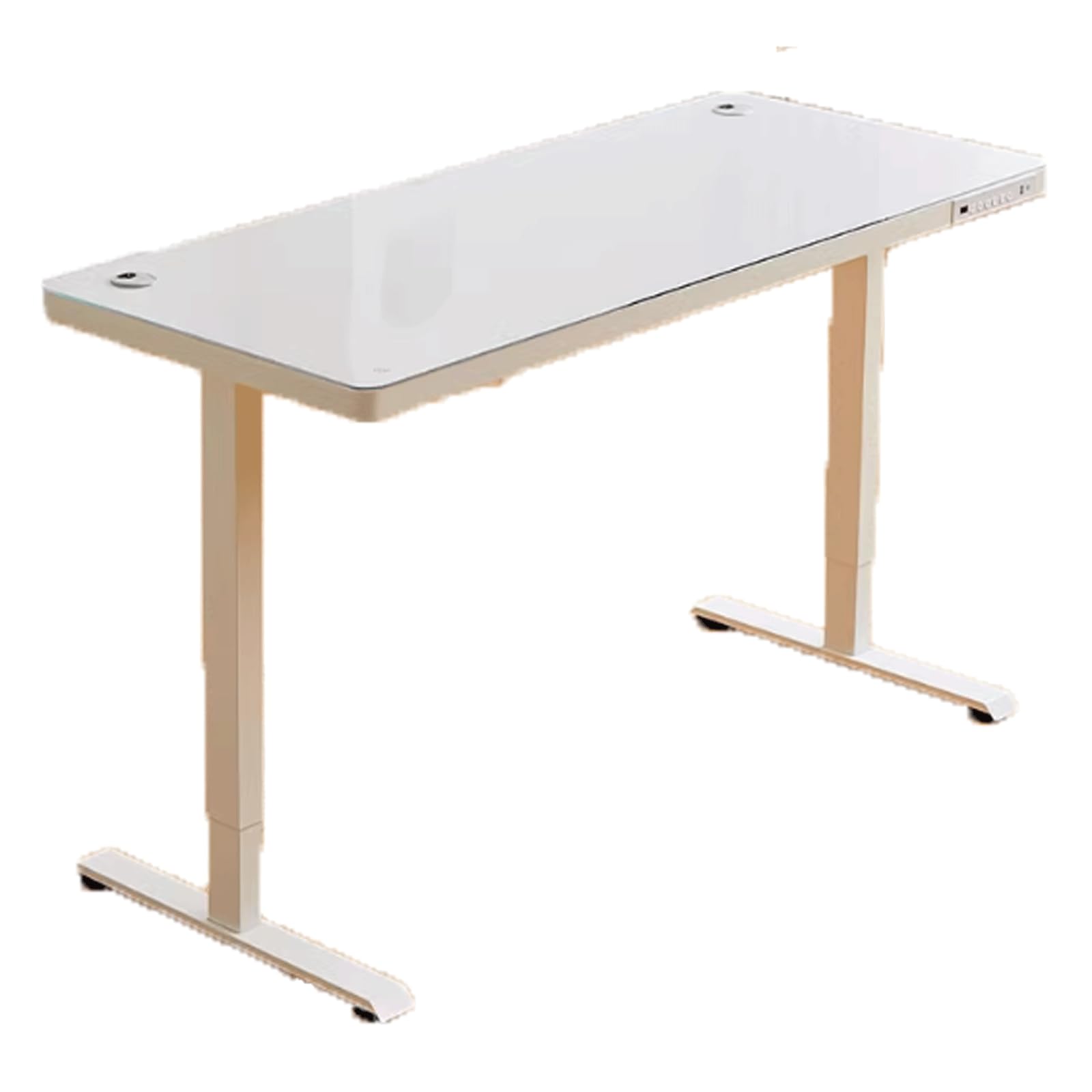 CGCSYZ Smart Adjustable Height Electric Desk, Tempered Glass Computer Table for Home Office, Study Desk (White 120)