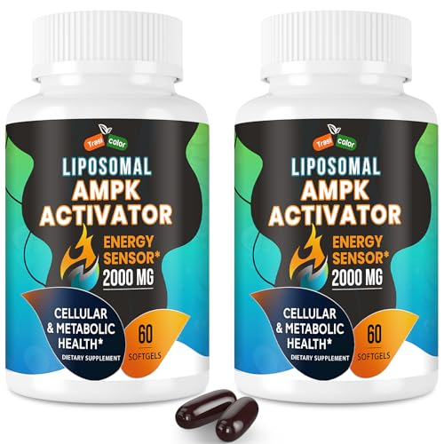 AMPK Activator - All-in-One Liposomal AMPK 2000 mg Main Ingredients - Berberine HCL, Resveratrol, DIM, Milk Thistle, Cinnamon Bark Oil, for Antioxidant Support Cellular Balance, 120 Softgels