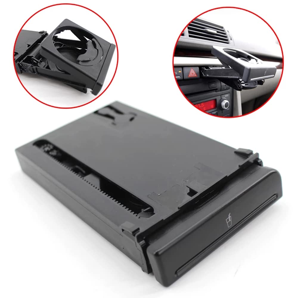 Support de Verre à Eau de Voiture, Support de Verre à Eau TOTMOX ABS Conduite à Gauche/Conduite à Droite Compatible avec Audi A4 B6 B7 2001-2008, placage Noir Mat