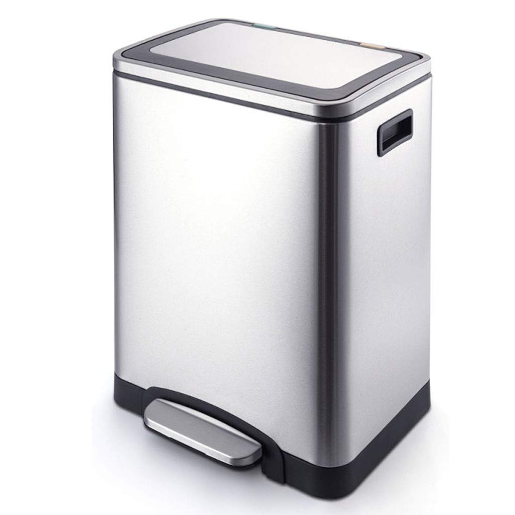 Kosz na śmieci Double Recycling Box 48L|Fingerprint Protected Stainless Steel Box|Stainless Steel Tray Box|Premium Plastic Cover|2 X 24L Removable Compartment,Separable Waste And Easy Recycling do seg