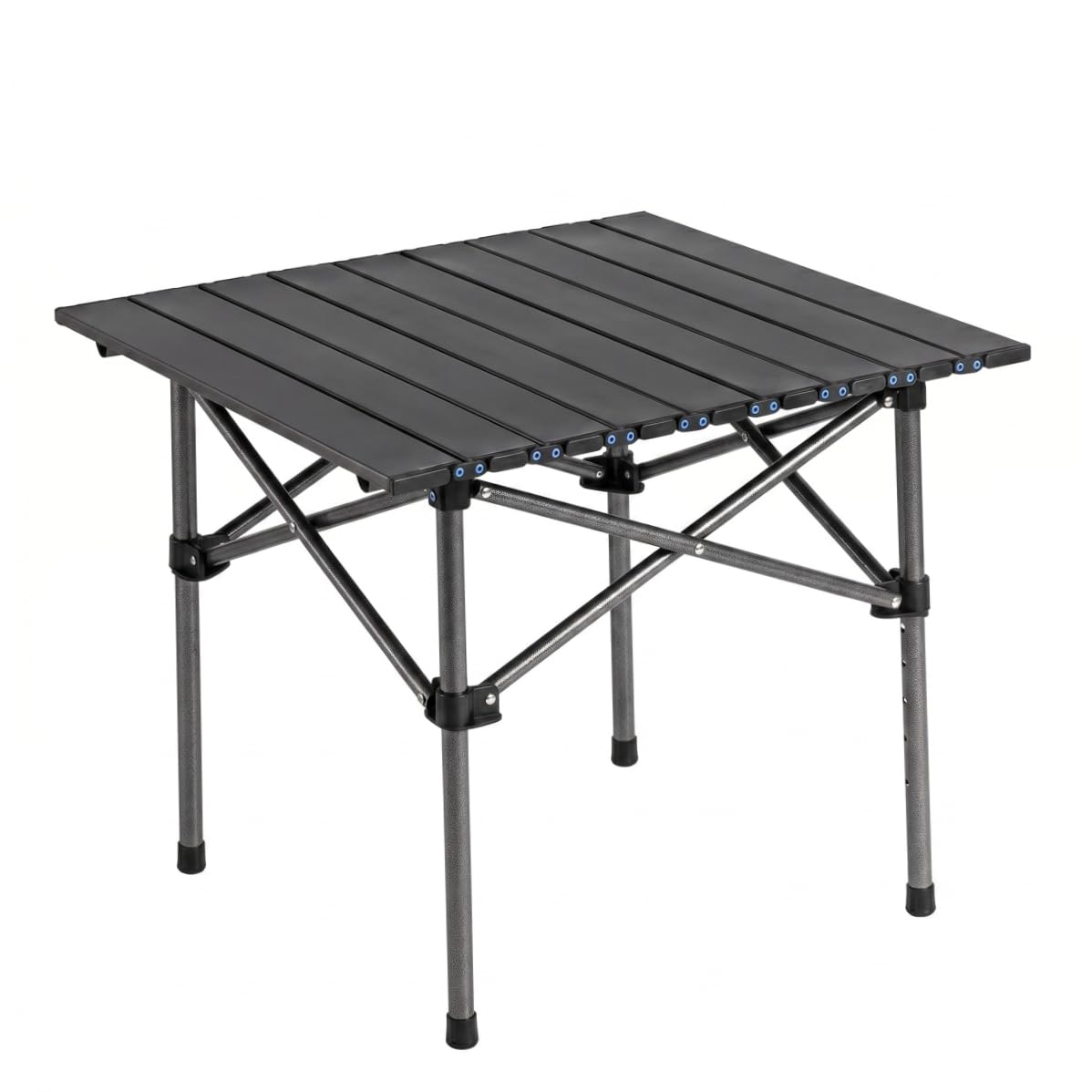 Table de camping pliante stable en acier au carbone, format enroulable compact