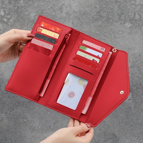 Image of Kraptick Women's Wallet -Stylish and Compact Purse Clutch Wallet, Stylish Card Coin Holder, Debit Card Holder, Money Organizer and Travel Wallet for Women with 13 Slots (Red)