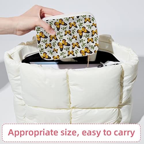Boîte à bijoux de voyage portable jaune pour ranger bagues et boucles