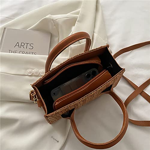 BIOSA Borsa a tracolla da donna in paglia, borsa a...