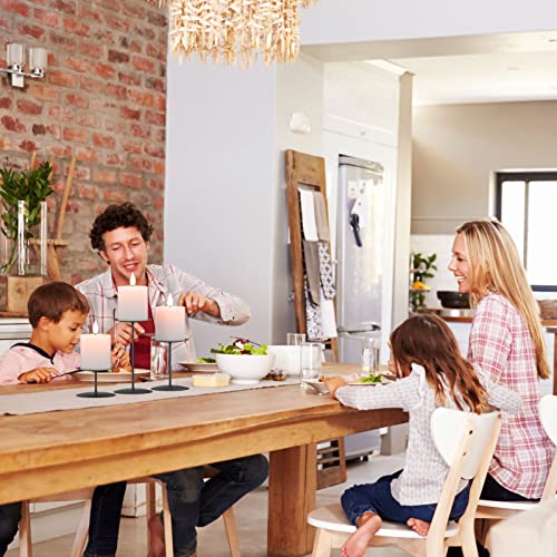 Smtyle Pillar Candle Holders Stand Set Of 3 Centerpieces Plate For Tables Or Fireplace With Black Metal Iron #TOP4