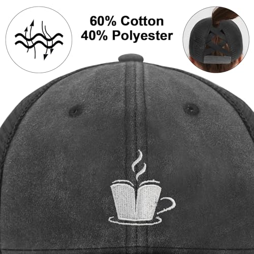 Gorra Ponytail para Mujer, Ajustable, Negra miniatura 4