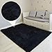 Produktbild Hochflor Teppich wohnzimmerteppich Langflor - Teppiche für Wohnzimmer flauschig Shaggy Schlafzimmer Bettvorleger Outdoor Carpet Schwarz 160x230