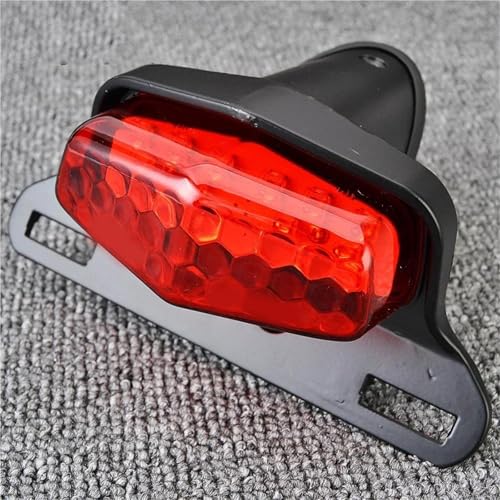 Feu arrière de moto rétro en métal robuste pour plaque de Chopper et Harley - 6