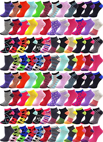 96 Pairs Bulk Ankle Socks for Men & Women, Thin Low-Cut Comfortable Lightweight Polyester Wholesale Pack