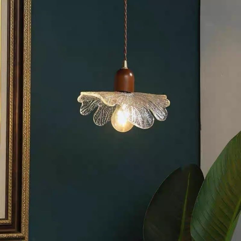 Lampes suspendues rétro en verre de fleur ciselé au design romantique