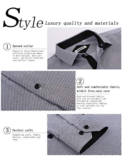 Samerm Mens Printed Dress Shirts Easy Care Regular Fit Long Sleeve Casual Button Down Shirt For Men (Print02,L) #TOP3