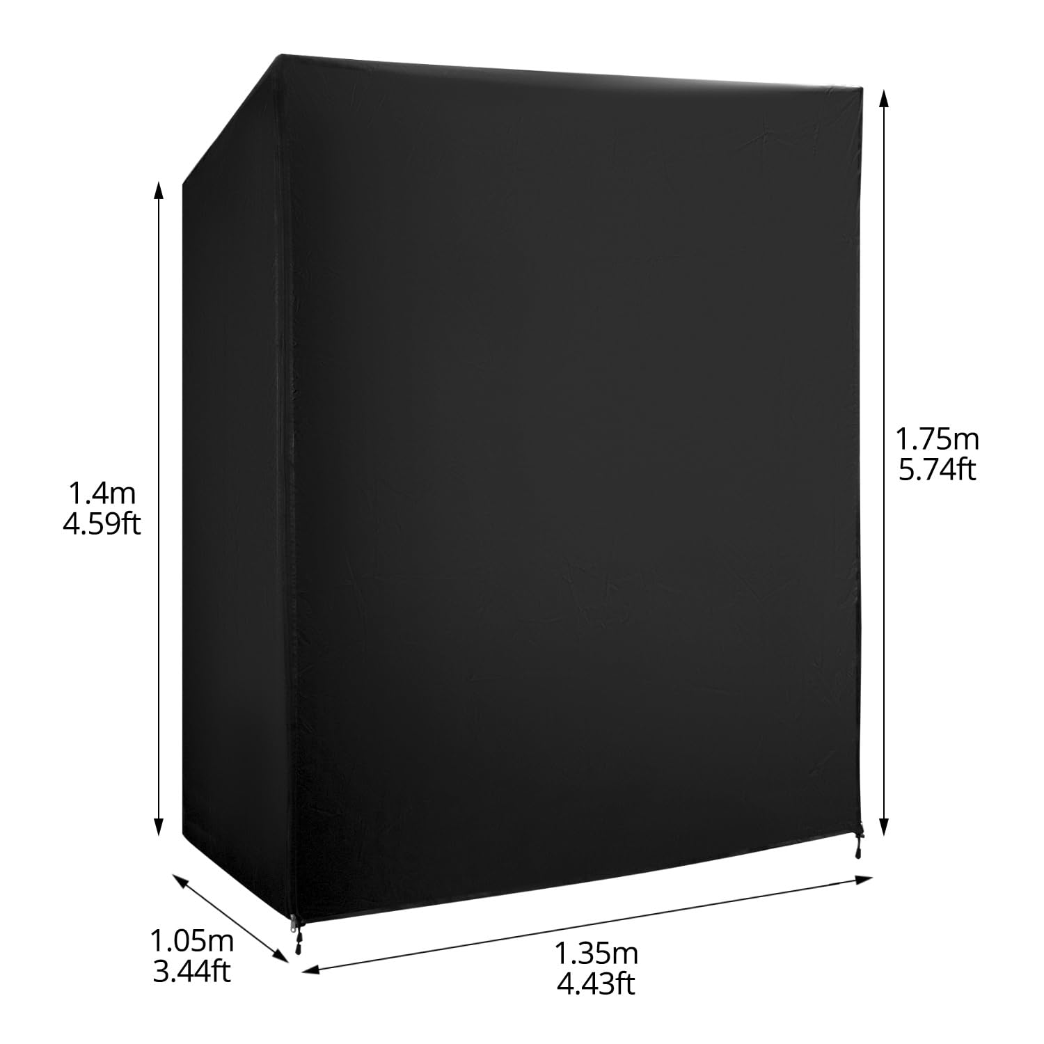 QWORK® Strandkorb Schutzhülle 420D Oxford, 135x105x175 cm, Mit PVC-Beschichtung, UV-Beständig