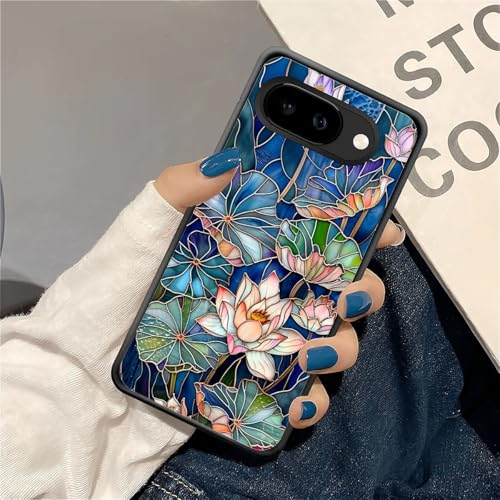 Coque Google Pixel 10A antichoc coque de protection fleurs lotus vitrail - 7