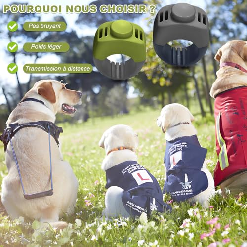 huoanpo 2X Klicker Hund (19mm/21mm) in Grasgrün und Grau – Praktisches Hundetraining-Zubehör als Fingerring-Clicker Hund für Hunde-, Katzen- und Pferdetraining.