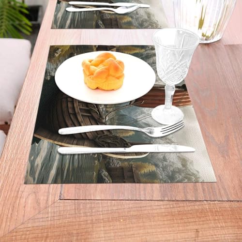 Sets de table lavables anti-tache résistant chaleur bateau viking
