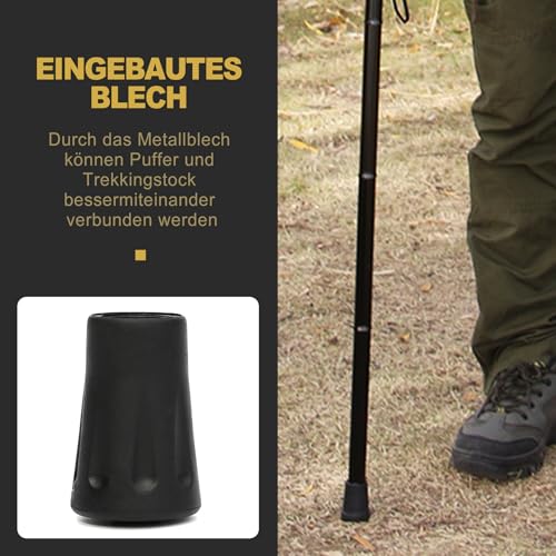 DizemoiQ 6 sztuk gumowych końcówek 10-12 mm, antypoślizgowe, zapasowe do kijków trekkingowych, nordic walking, kule do asfaltu i terenu