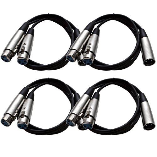 SEISMIC AUDIO SA-Y4.3 4 Pack Cables Splitter XLR 3 Pies miniatura 1